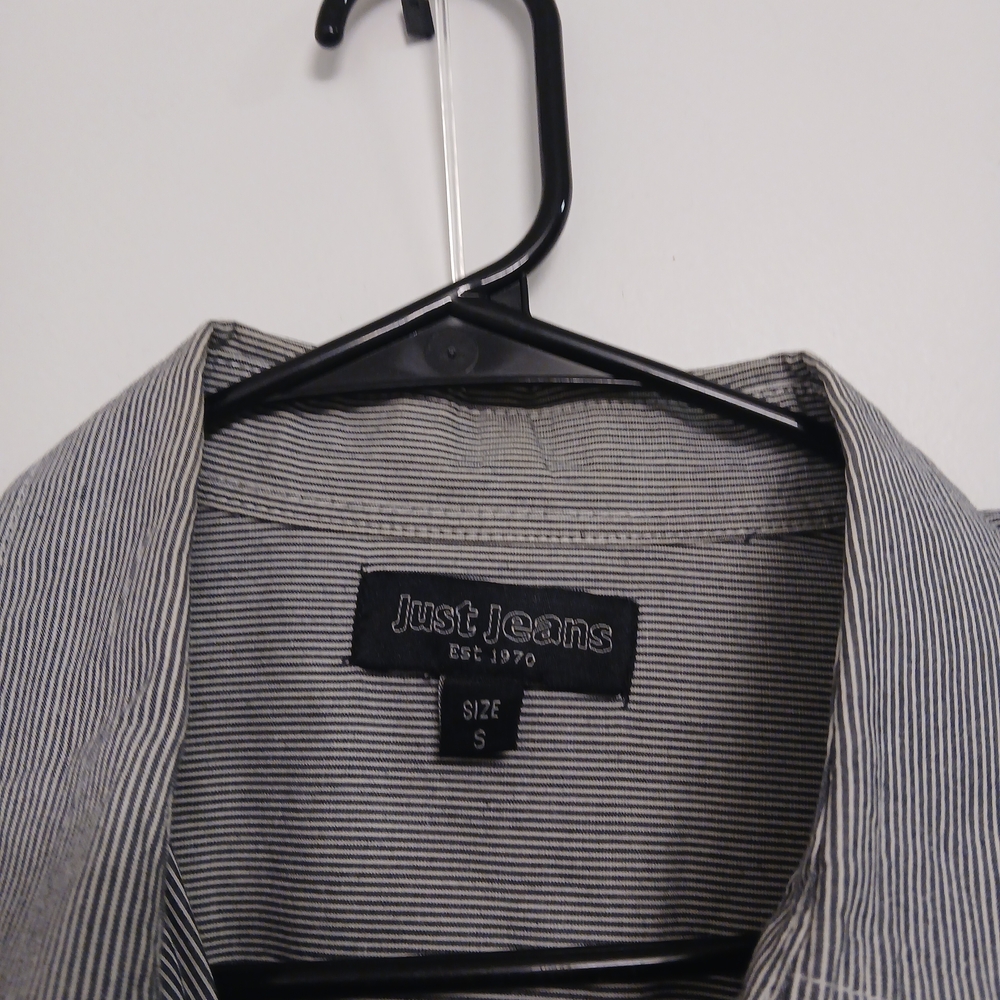 Just Jeans Men's Pinstripe Casual Shirt - Black and White